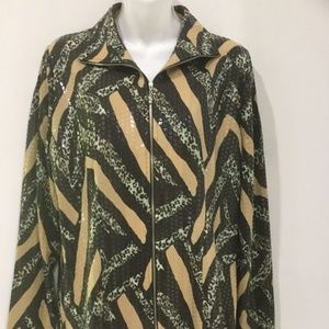 Exclusively Misook Ladies Animal Print Jacket Sz M